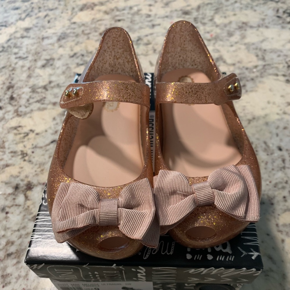 Mini Melissa pink twinkle shoes - size 9